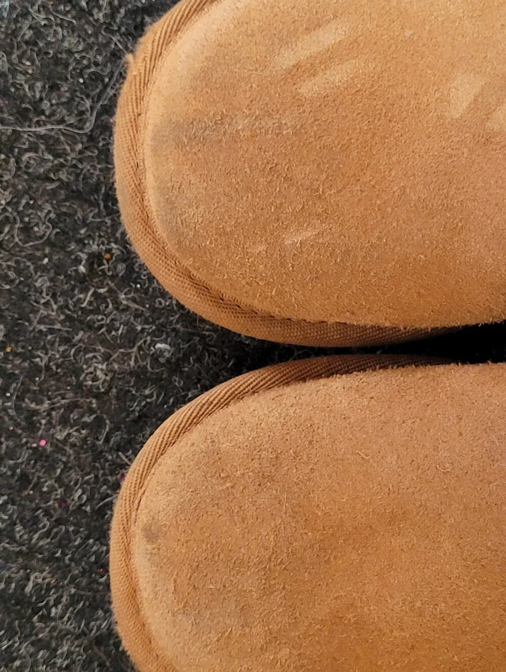 UGG Kids Chestnut and Cream Sheepskin Lined Slippers